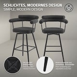 thumbnail of ML-Design Barhocker drehbar 4er Set Dunkegrau, Teddy-Stoff, Gepolsterte Barstühle, Küchenstühle mit Arm- & Rückenlehne, 360° Drehstuhl Tresenhocker