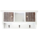 thumbnail of Portachiavi HWC-A48, cassetta portachiavi Portachiavi con ante, legno massiccio certificato MVG ~ shabby marrone-bianco