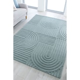 thumbnail of Handgetufteter Wollteppich in Pastellfarben `Leven Blake` . Farbe: Türkis, 160x230 cm | Kadima Design