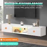 thumbnail of Merax 160 cm weißer Hochglanz-Hängeschrank für 70-Zoll-TV, mit LED-Beleuchtung, Bluetooth-APP-Steuerung, Wandmontierter TV-Ständer