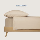 thumbnail of Schiesser Bettwäscheset Laura - Baumwoll Seersucker - 2-teilig - 135 x 200 cm - Helltaupe