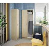 thumbnail of Dmora Armadio multiuso Charleston, Mobile portascope a 2 ante, Scarpiera con ripiani, Guardaroba portascope, cm73x37h180 cm, Rovere