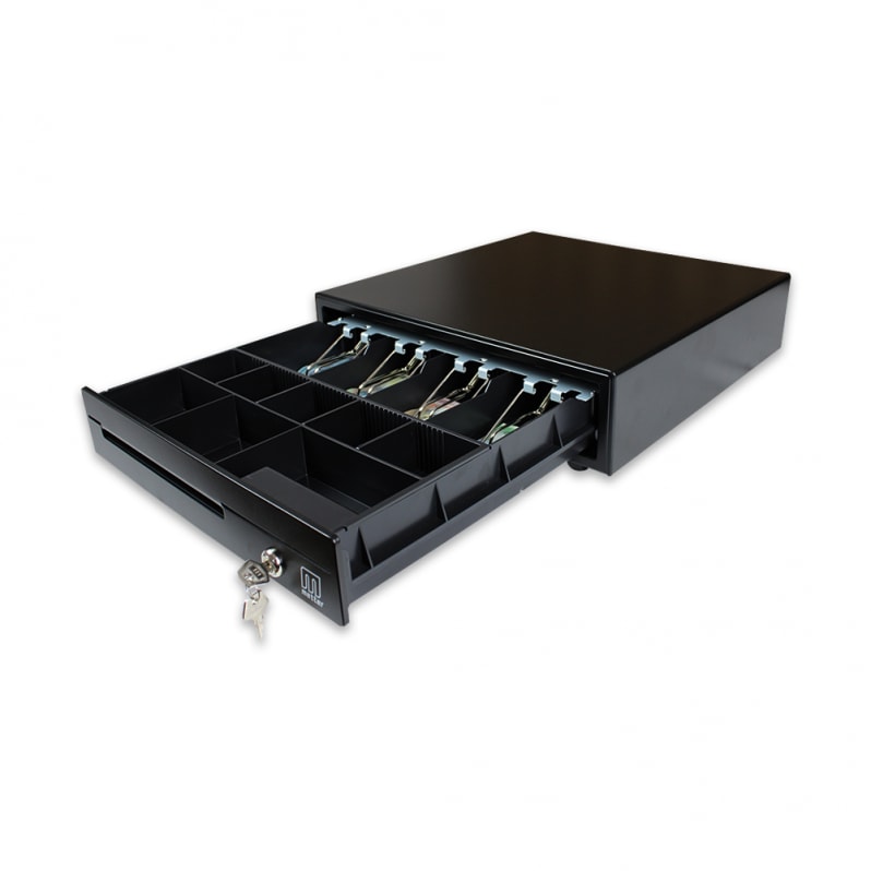 Cajón portamonedas Metter CDE410BK, metálico, negro