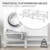 thumbnail of ML-Design Waschmaschinen-Untergestell Doppel Weiß | 2 Ablagen, 128x54 cm, 2x150 kg, Stahlpodest