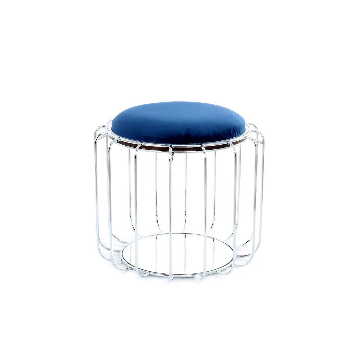 Kayoom Beistelltisch / Pouf Comfortable 110 Dunkelblau / Silber