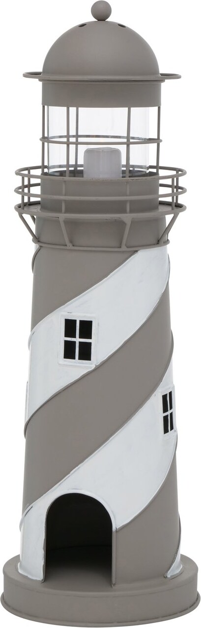 Kerzenlaterne Amrum Leuchtturm H.48 Ø.16 cm grau weiß Stückpreis
