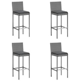 thumbnail of vidaXL 5-tlg. Gartenbar-Set mit Kissen Grau Poly Rattan