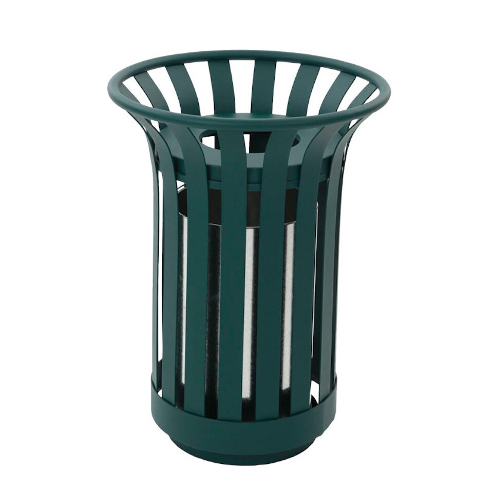 PROREGAL Runder Abfallbehälter für den Außenberreich | 23 Liter, HxØ 65x45cm | Grün