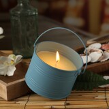 thumbnail of Duftkerze Citronella Echtwachskerze im blauen Metalleimer Outdoorkerze