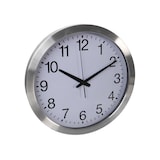 thumbnail of Relógio de parede, redondo, analógico, 40 cm, hora radiopilótica (DCF), alumínio, prata