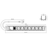 thumbnail of BACHMANN 19" 1,5HE 7xCEE7/3 1xSchalter Strom 2,0m CEE7/7