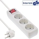 thumbnail of InLine® Steckdosenleiste, 3-fach Schutzkontakt, mit Schalter, weiß, 1,5m