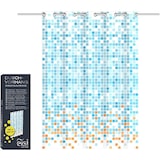 thumbnail of Eisl Textil Duschvorhang 180x200 Mosaik Blau, waschbarer Antischimmel Vorhang mit Motiv