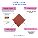 thumbnail of Pavimentos Arquiservi - Losetas de Caucho - Pack 12 - 50x50cmx20mm (Rojo)