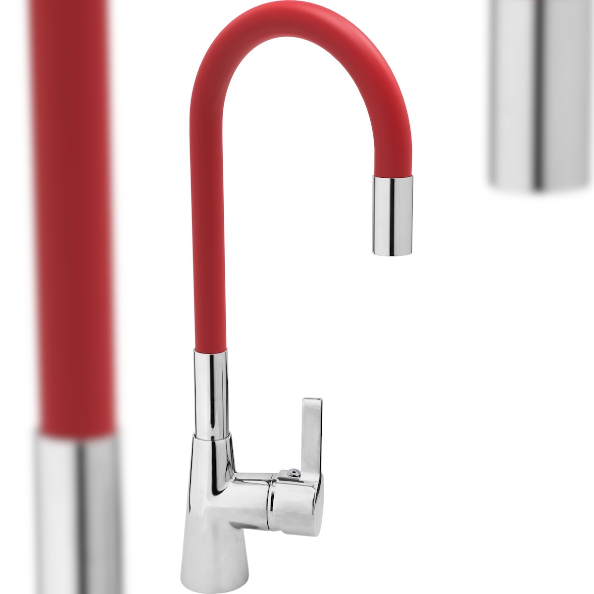 TRIZERATOP Rubinetto da cucina flessibile, rosso, rubinetto, rubinetto per lavello, miscelatore