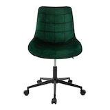 thumbnail of Bürostuhl, Grün, Sitzfläche aus Samt, Metallgestell, Polsterstuhl mit Rückenlehne, höhenverstellbar, 360° Drehstuhl mit 5 Rollen