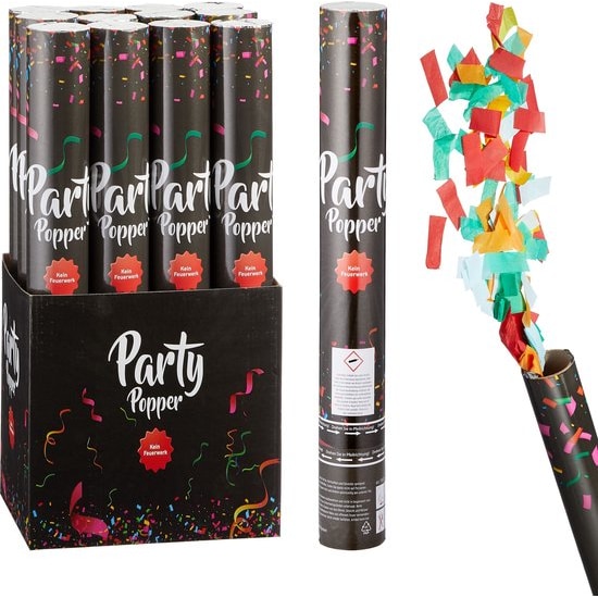 XL Party Popper Party Pop Confetti Cannon Confetti Shooter 40 cm - 12 stuks