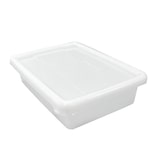 thumbnail of Set van 6 bakjes met deksel (5,6L) 38 x 28,4 x 7,5 cm - voor deeg, gebak, pizza's, brood. Gemaakt van wit, voedselveilig polypropyleen. BPA-vrij