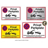 thumbnail of Schild Privatparkplatz gelb | stabiles Alu-Schild mit UV-Schutz 30 x 20 cm