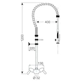 thumbnail of Gastro-Inox monobloc voorspoeldouche met draaihendels, 1200mm