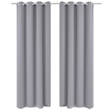 thumbnail of Verduisterende gordijnen met metalen ringen 135 x 245 cm Grijs verduisterend.