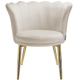 thumbnail of tectake Fauteuil rembourrage épais revêtement en velours crème/or - 405916