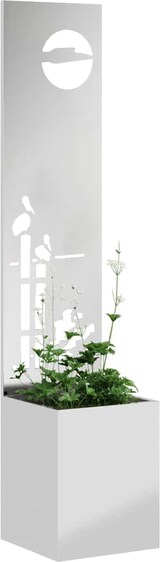 thumbnail of vidaXL Blumentopf mit dekorativem Paneel Silber 32 x 140 cm