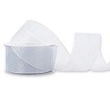 thumbnail of 38mm Organzaband 25m Chiffonband Schleifenband Geschenkband Stoffband Breit Silber