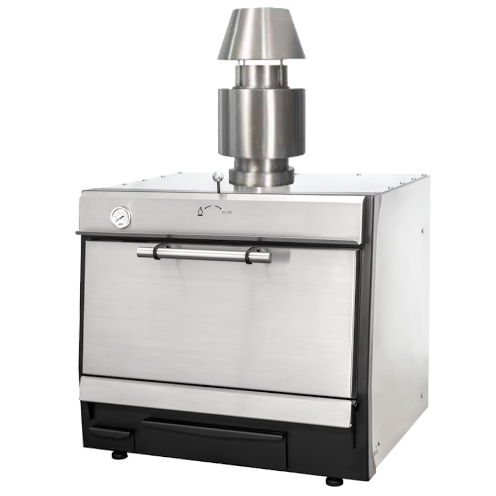 EURAST - Houtskoolgrill van roestvrij staal met rooster van 585 x 465 en vlambeveiliging - 700x610x1100 mm - 5220105C