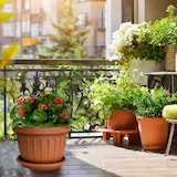 thumbnail of Vaso Terra Tondo 70 cm per Fiori Piante con Sottovaso 122 Litri Plastica Color Terracotta, con Fori di Drenaggio, Resistente agli UV, Made in Italy