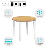 thumbnail of WellHome - Ronde uitschuifbare tafel van wit beukenhout, 90-120 cm