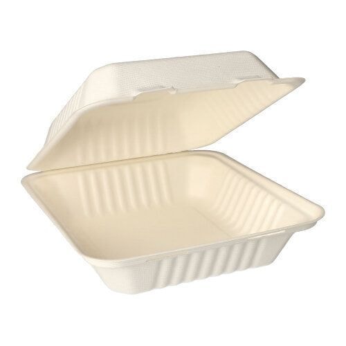125 Menüboxen, Zuckerrohr `pure` ungeteilt 7,7 cm x 20 cm x 22 cm weiss