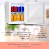 thumbnail of Brooklyn 24 Mini-Kühlschrank Glastür LED Ablage Weiß