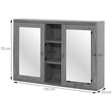 thumbnail of Teak spiegelkast HWC-M85, badkamerspiegelkast, hoogwaardige B-kwaliteit teak (kernhout, 20-30 jaar), 70x100x20cm