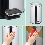 thumbnail of Relaxdays Mülleimer Küche, 20 Liter, spiegelpolierter Edelstahl, entnehmbarer Inneneimer, Fußpedal, Treteimer, silber