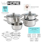thumbnail of WellHome - Batería de Cocina con Juego de 2 Sartenes en Acero inoxidable ø20/24cm, Aptas para inducción y SIN revestimiento antiadherente
