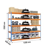 thumbnail of SimonRack Scaffali Metallo Garage 2000x1200x450, 5 Ripiani in Legno, 400 kg per Ripiano, Struttura in Acciaio 1,6 mm, Blu/Arancione/Legno - Ecoforte