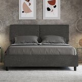 thumbnail of Letto con rete imbottito 160x200 microfibra grigio Sleeper