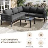 thumbnail of Merax Tuinloungeset voor 5 personen, tuinmeubelen balkonset zitgroep(4-delig), incl. kussens, grijs