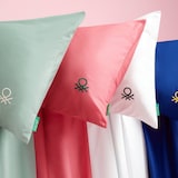 thumbnail of Benetton - Conjunto de cama de solteiro de 3 peças: lençol plano (160x280cm), lençol justo (90x200cm), 1 fronha (50x85cm) 100% algodão branco