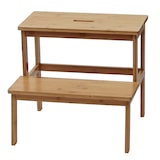 thumbnail of Tritthocker HWC-B87, Stufenhocker Trittbank Holzhocker, Bambus 43x47x38cm