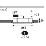 thumbnail of Paulmann Möbeleinbauleuchten Micro Line Structure rund 66mm max. 20W12V dimmbarEisen gebürstet 98449