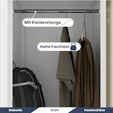 thumbnail of Umkleideschrank Spind OSLO - 4 Abteile mit Lüftungsschlitze | Umkleidespind Metall Schließfachschrank Garderobenspind, 185x80x45cm Weiß-Sonoma Eiche