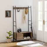 thumbnail of HOMCOM Perchero con Zapatero con Puerta 5 Ganchos y Estante Abierto 84x40x169 cm