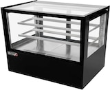 thumbnail of Romux® Kühlvitrine für Konditorei Quadratisch Tischgerät 2 Böden Schwarz 470 Liter Umluftkühlung | Kühlvitrine Gerade Glasscheiben
