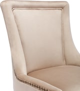 thumbnail of Merax Luxuriös Esszimmerstuhl (Küchenstuhl Wohnzimmerstuhl, 4 St), Polsterstuhl, Beinen aus Massivholz, Bezug aus Samt, Beige