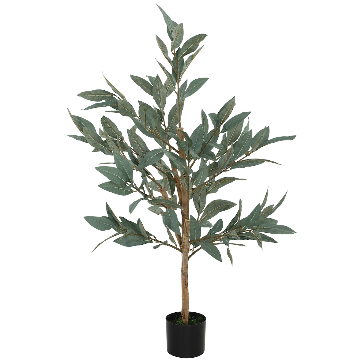 HOMCOM árbol artificial de laurel 120 cm planta artificial decorativa grande decoración para hogar oficina balcón dormitorio verde