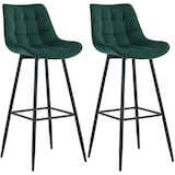 thumbnail of Set de 2 Taburetes de bar Dartford Verde/Terciopelo
