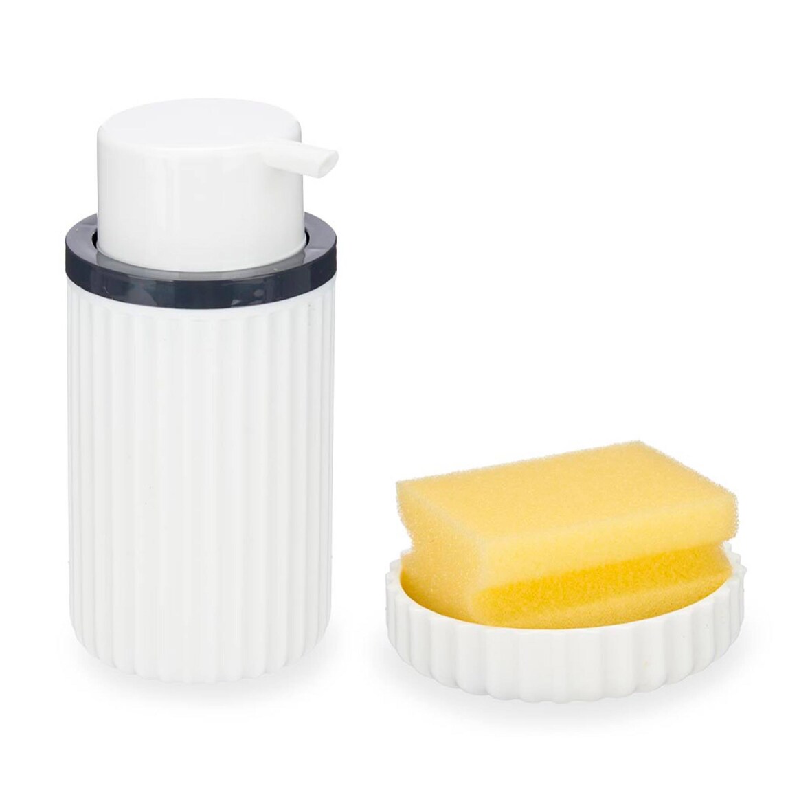 San Ignacio - KINVARA - Zeepdispenser met schuursponsje 300 ml in wit