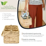 thumbnail of HMF Flaschenträger für 6 Flaschen, Flaschenkorb geflochten aus nachhaltiger Wasserhyazinthe, 32 x 22 x 18 cm